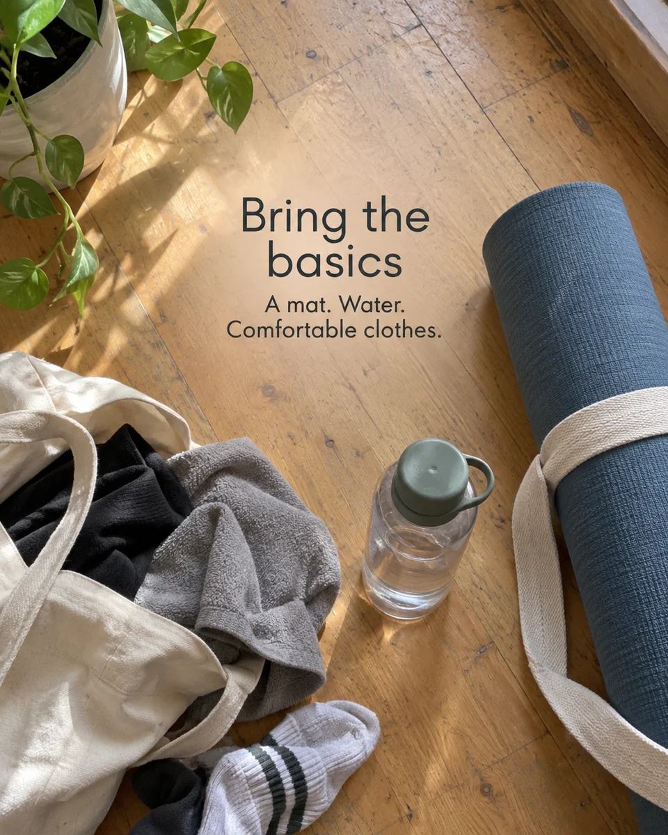 Yoga carousel: Bring the basics — a mat, water, comfortable clothes